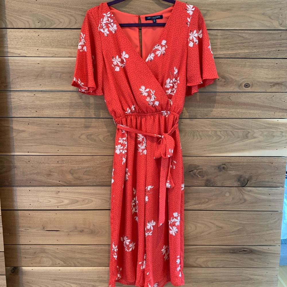 Red Floral Jumpsuit